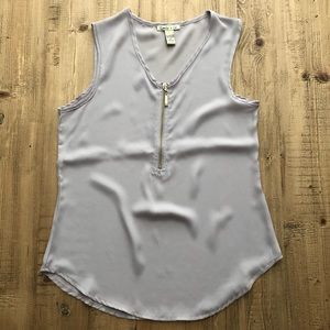Camille & Co sleeveless zipper blouse